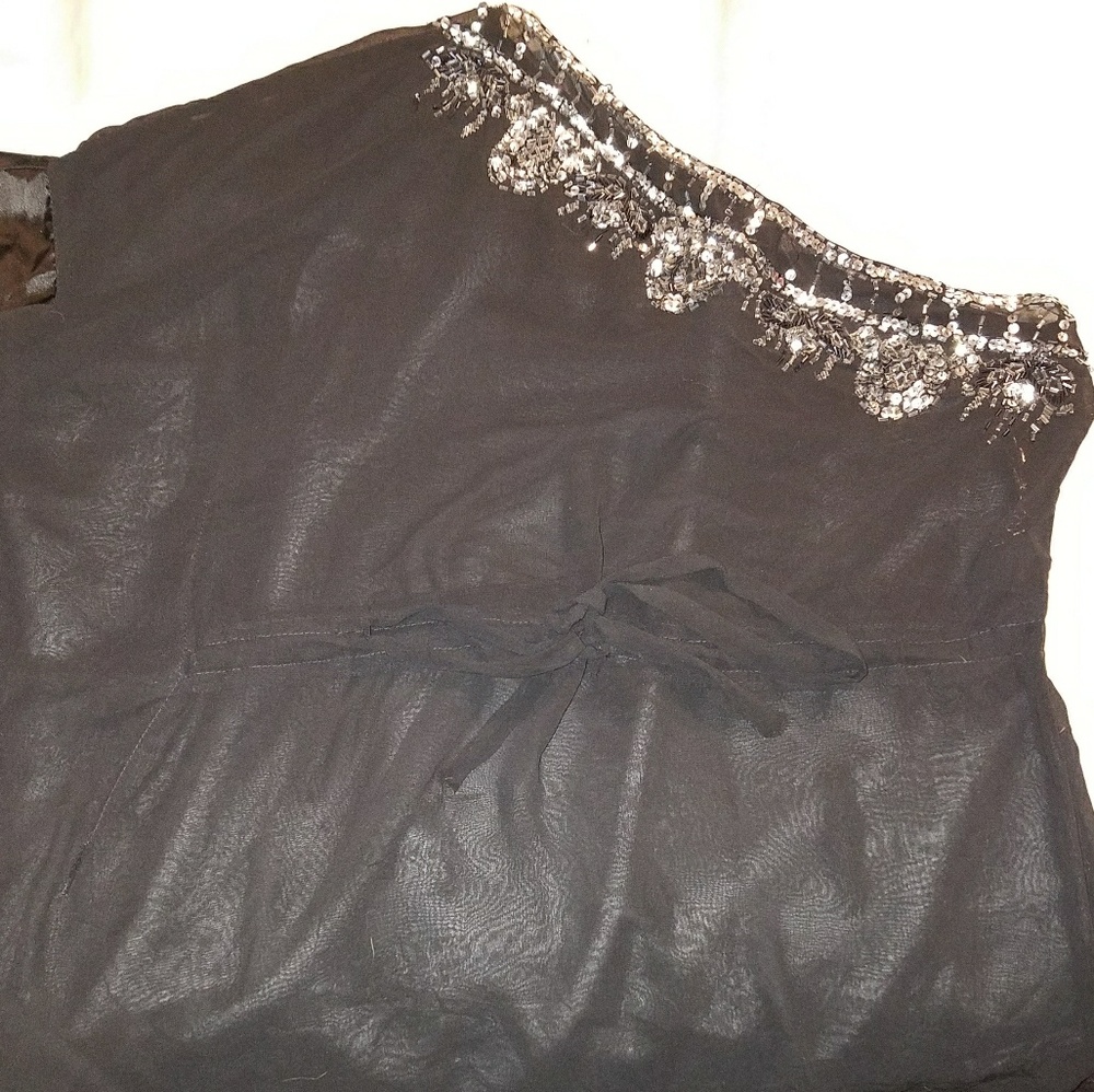 One shoulder sheer top